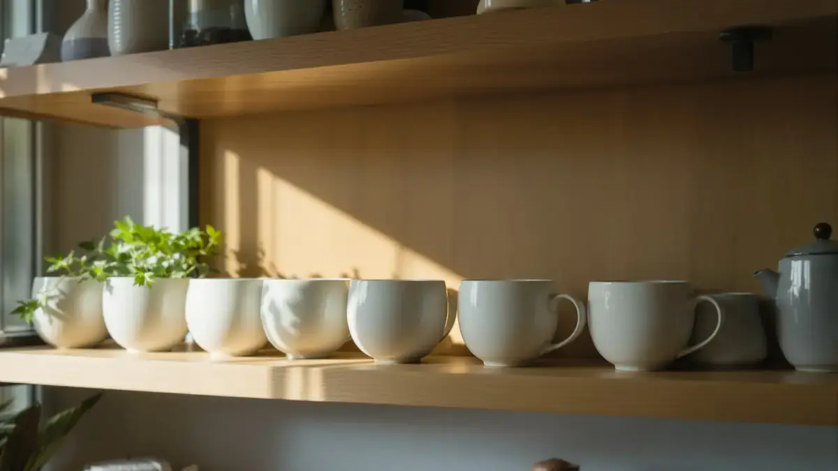 De Japanners stapelen nooit kopjes: hun ingenieuze methode voorkomt rommel en maakt ruimte vrij in de kasten.